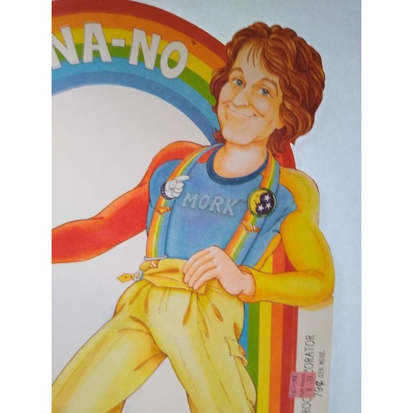 Mork And Mindy Robin Williams 1979 Original Diecut Wall Display Retro Rainbow - Picture 7 of 8